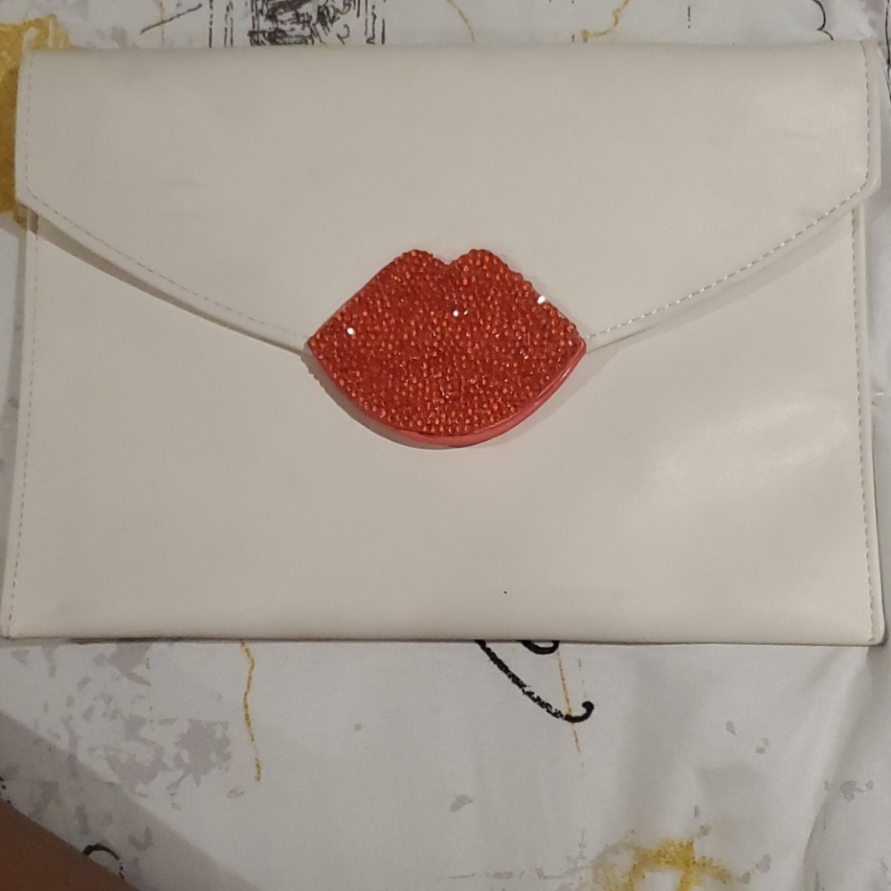 White clutch purse